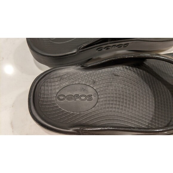 NEW~Women's Oofos Oolala Luxe Black Comfort Sandals Size 7 - Picture 11 of 16